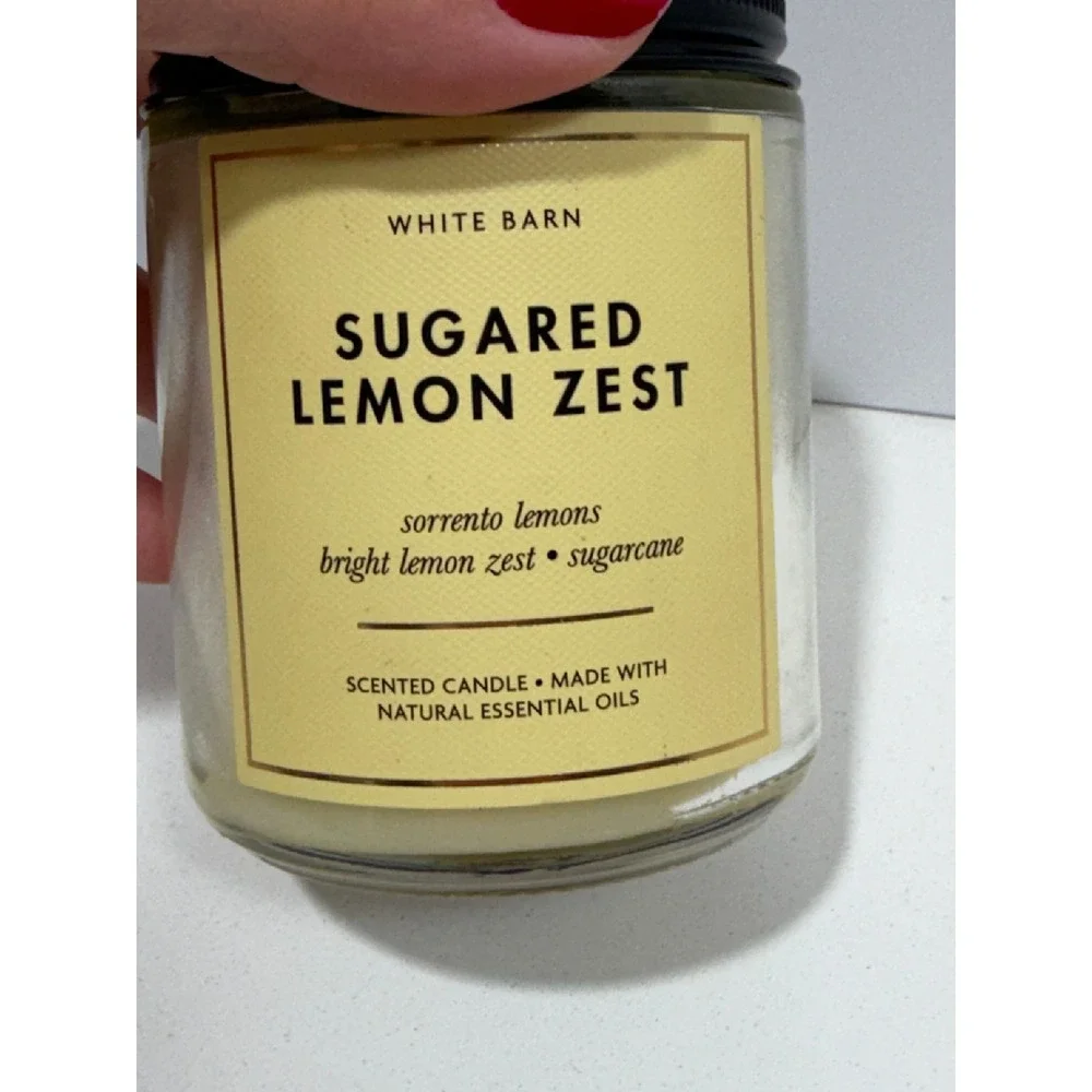 White Barn‎ Sugared Lemon Zest Scented Candle 7 oz Single Wick Glass Jar New - Picture 2 of 4